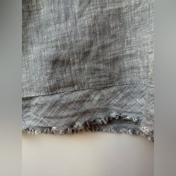 Eileen Fisher Yarn Dyed Organic Handkerchief Linen Chambray Roundneck Box Top XL - Picture 8 of 15